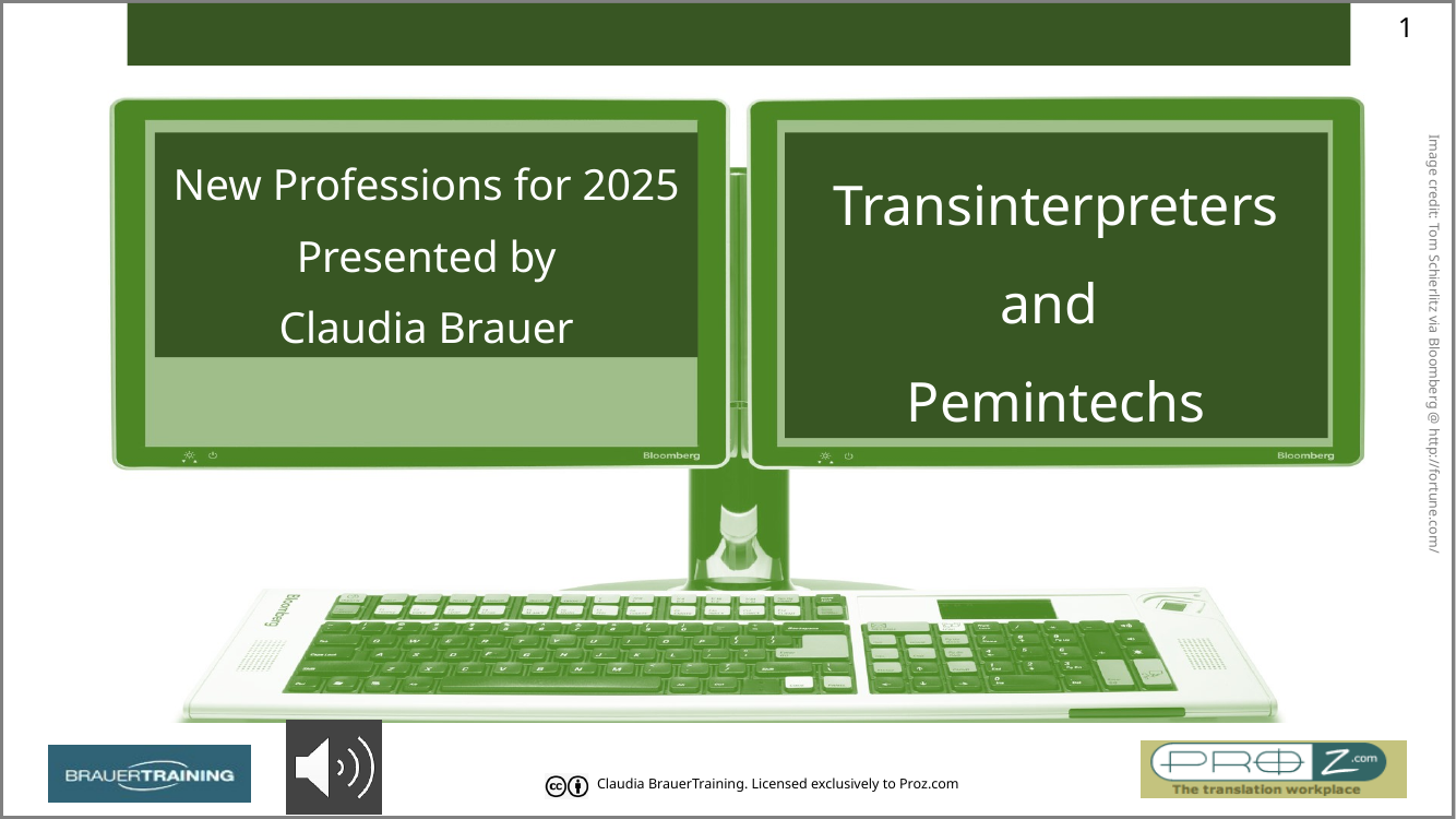 From the course slides: 'New Professions for 2025 — Transinterpreters and Pemintechs.'
